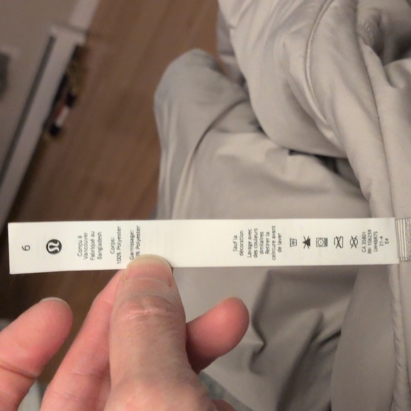 Lululemon Insulated Trench Coat Raw Linen Size 6 - Picture 8 of 11